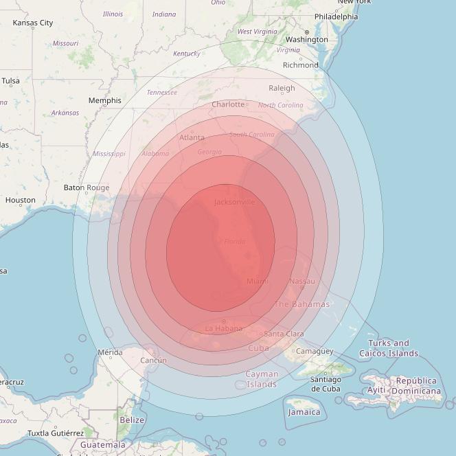 Intelsat 40E at 91&deg; W downlink Ku-band K17 User Spot beam coverage map