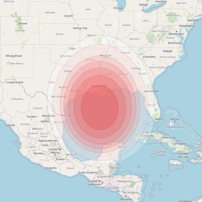 Intelsat 40E at 91&deg; W downlink Ku-band K18 User Spot beam coverage map