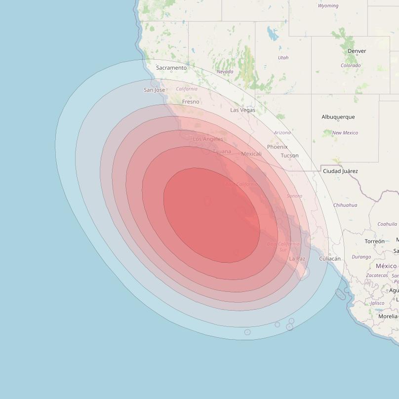 Intelsat 40E at 91&deg; W downlink Ku-band K21 User Spot beam coverage map