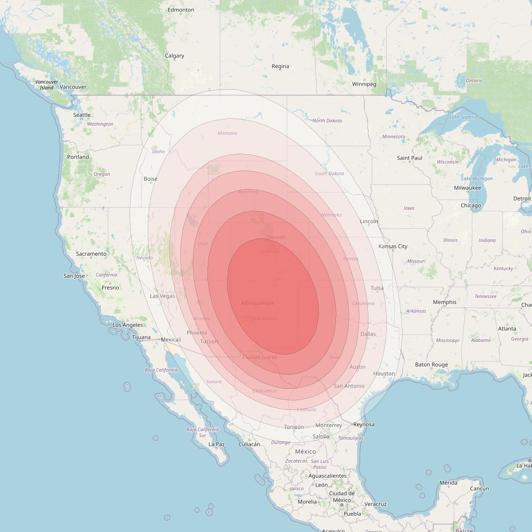 Intelsat 40E at 91&deg; W downlink Ku-band K26 User Spot beam coverage map