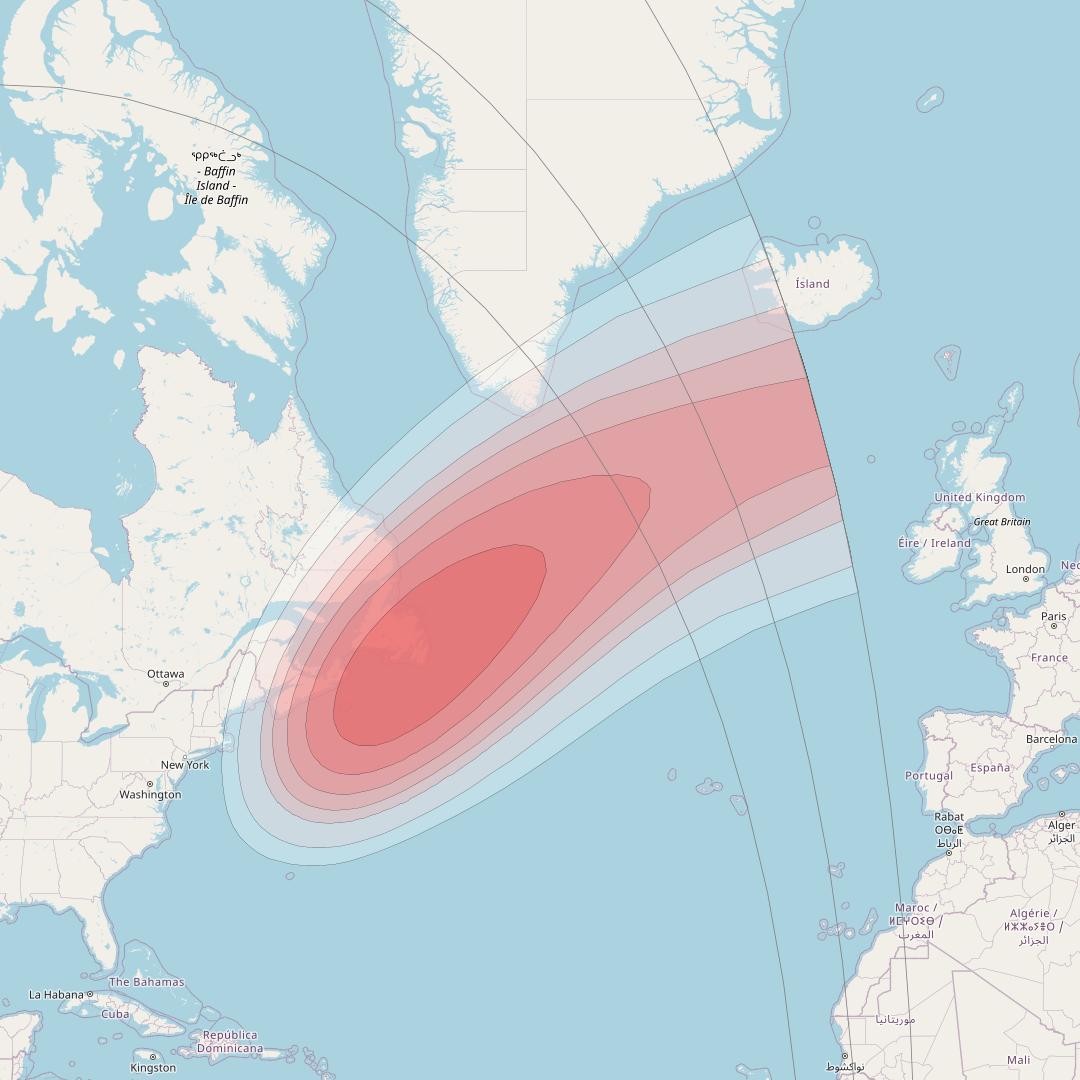 Intelsat 40E at 91&deg; W downlink Ku-band K29 User Spot beam coverage map