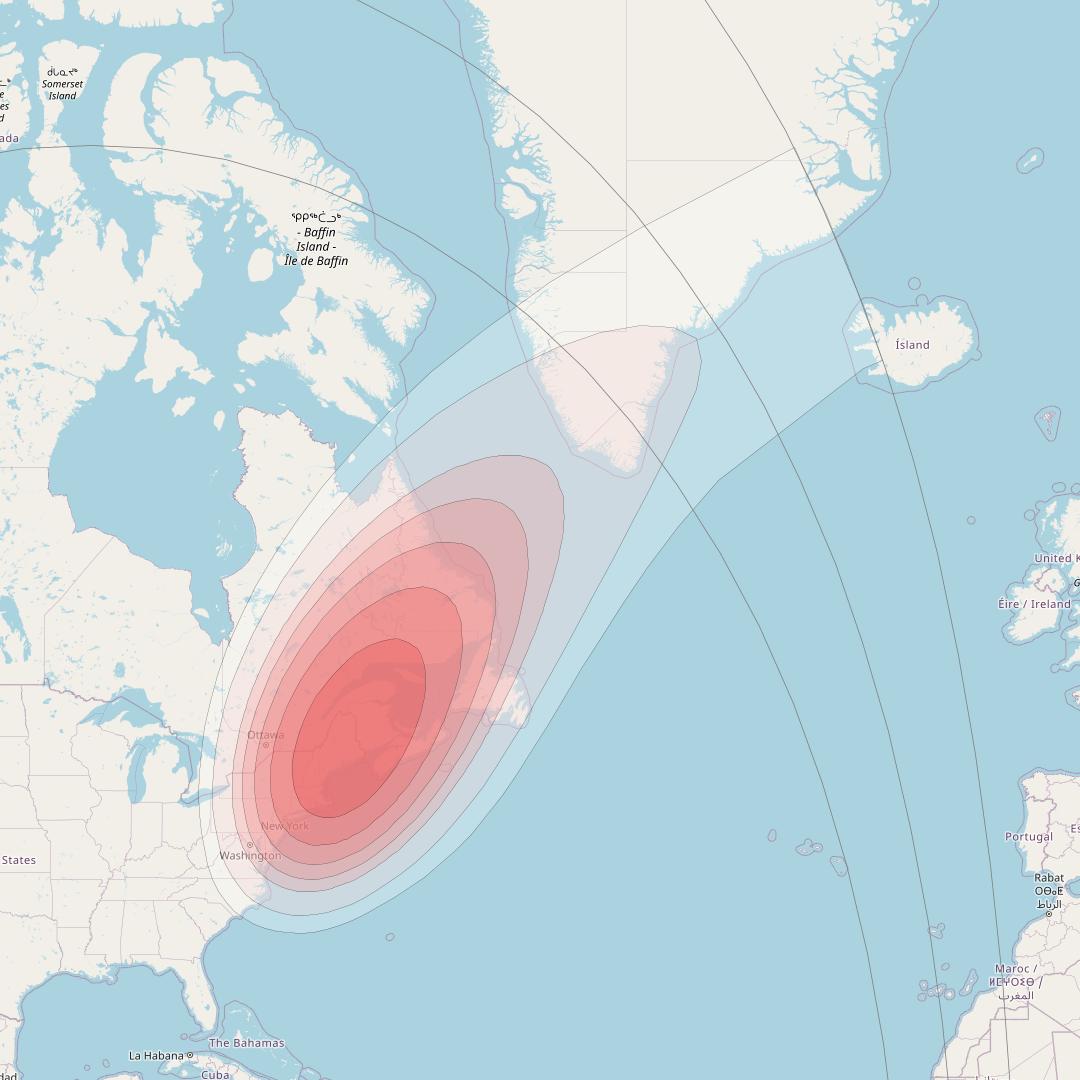 Intelsat 40E at 91&deg; W downlink Ku-band K30 User Spot beam coverage map