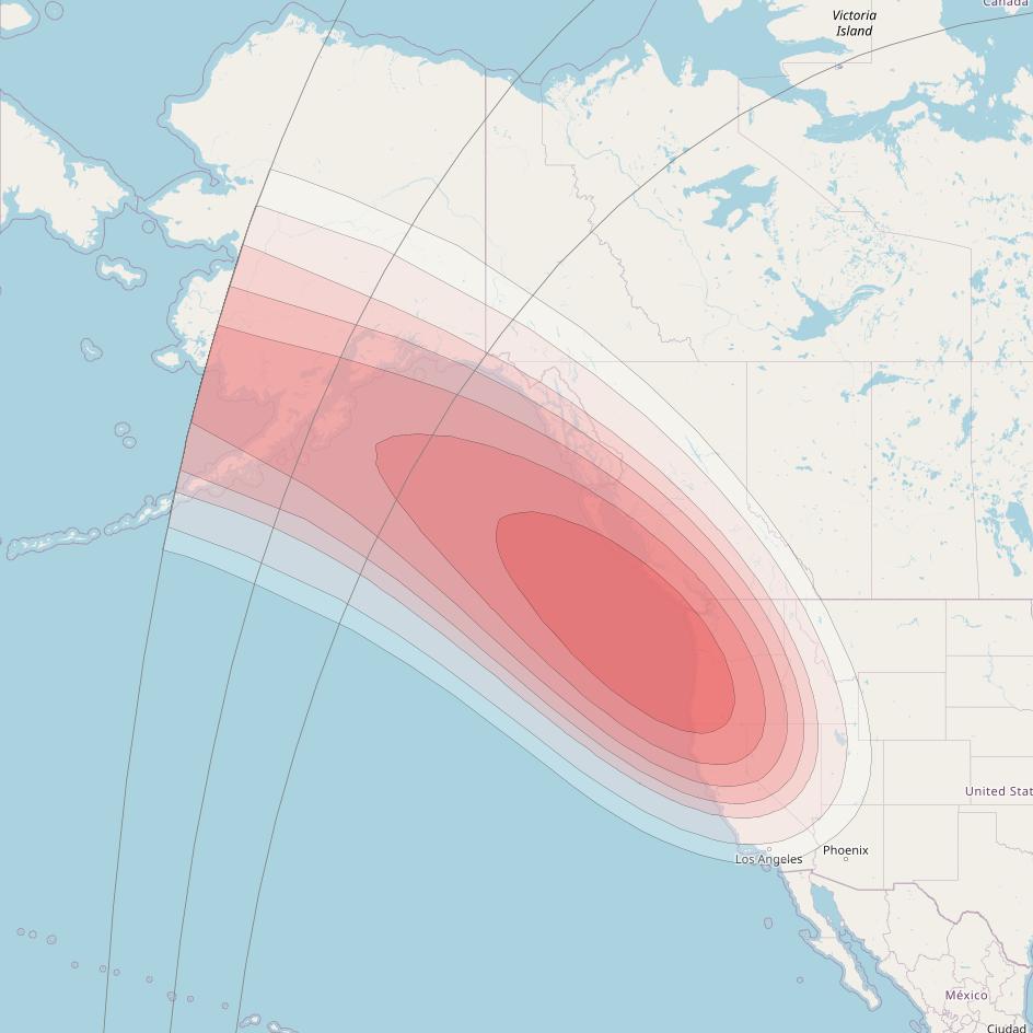 Intelsat 40E at 91&deg; W downlink Ku-band K35 User Spot beam coverage map