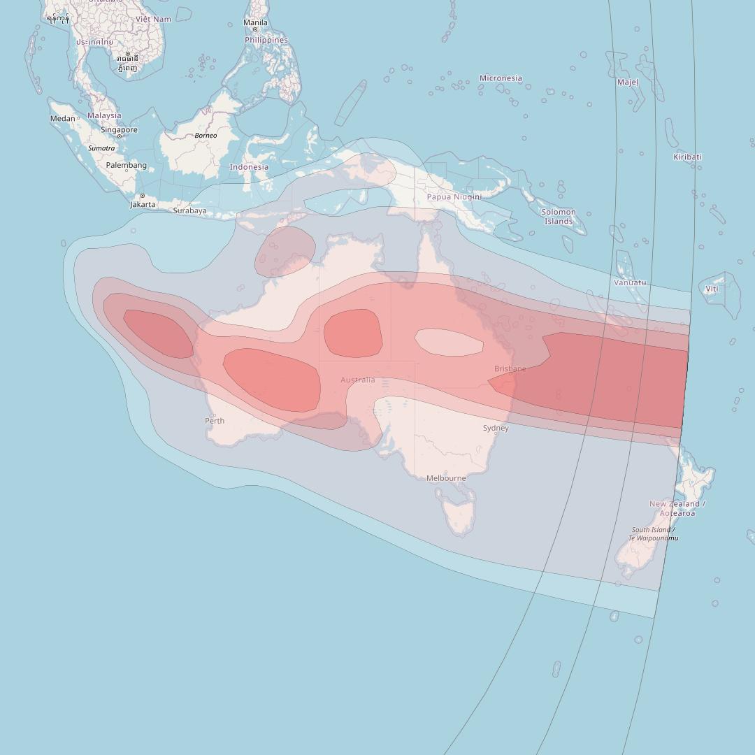 SES 12 at 95° E downlink Ku-band Australia beam coverage map