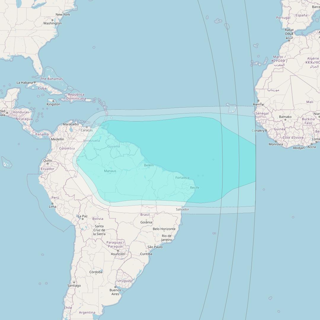 Inmarsat-4F3 at 98° W downlink L-band R002 Regional Spot beam coverage map