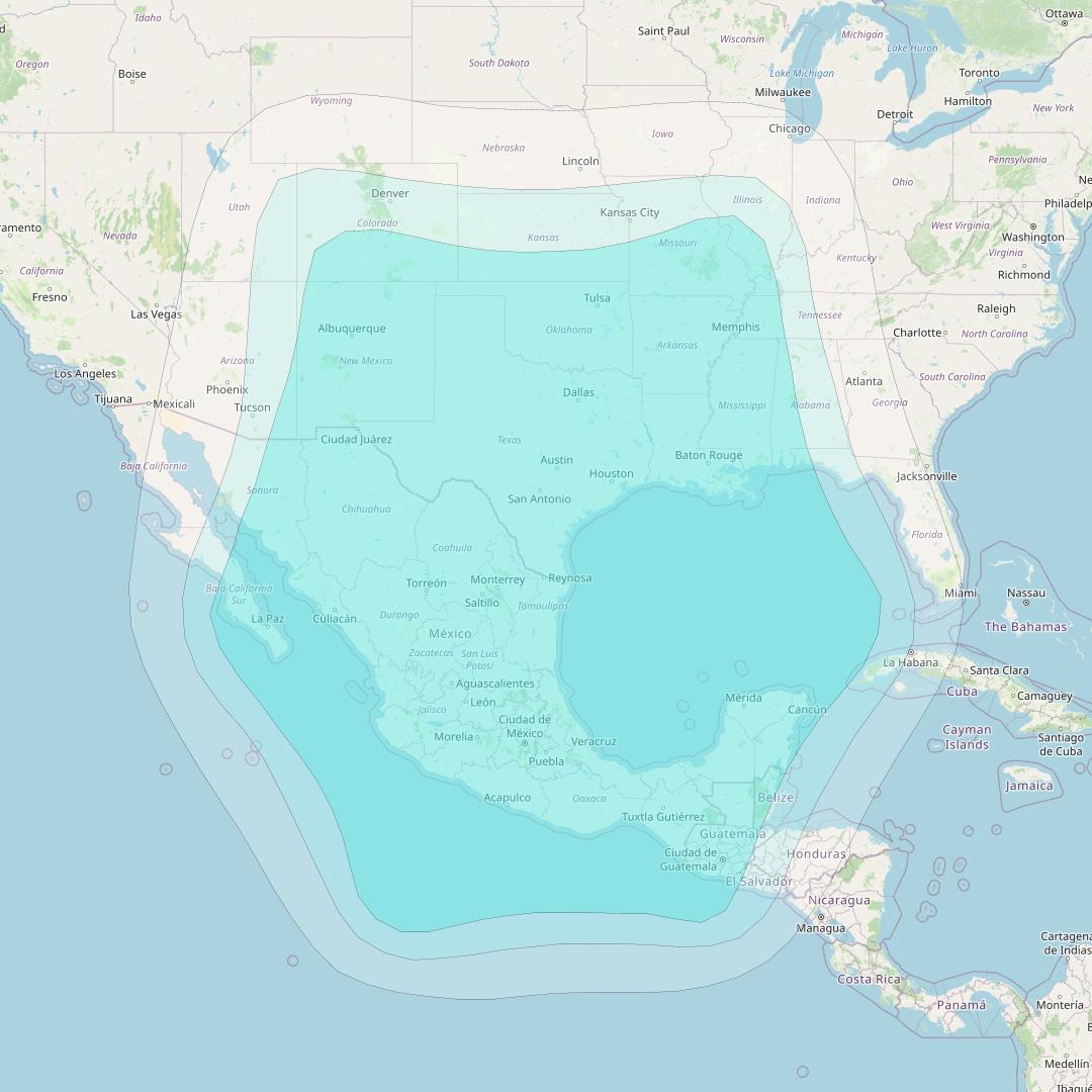 Inmarsat-4F3 at 98° W downlink L-band R011 Regional Spot beam coverage map