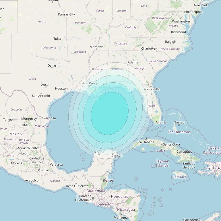 Inmarsat-4F3 at 98° W downlink L-band S122 User Spot beam coverage map
