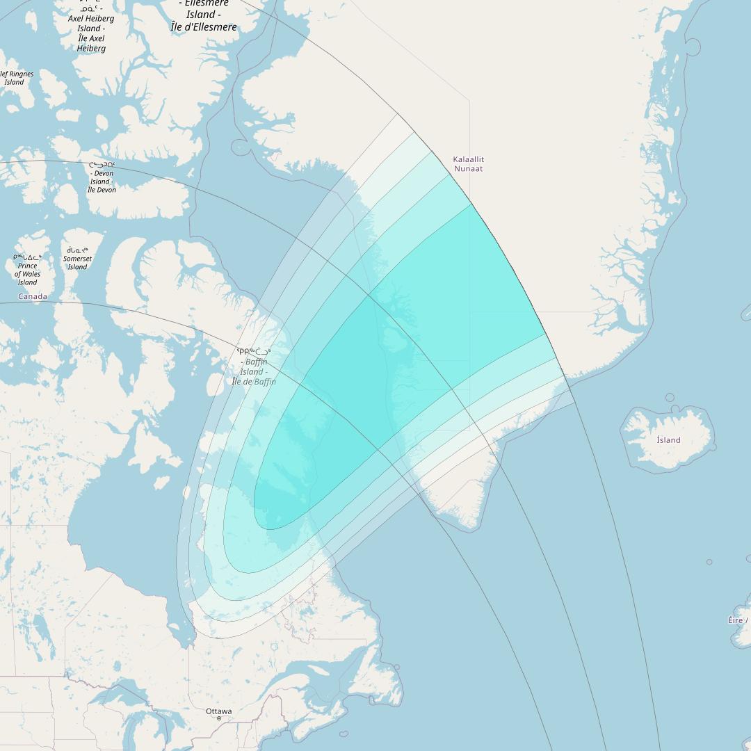 Inmarsat-4F3 at 98° W downlink L-band S139 User Spot beam coverage map