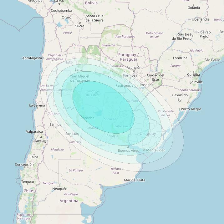 Inmarsat-4F3 at 98° W downlink L-band S156 User Spot beam coverage map