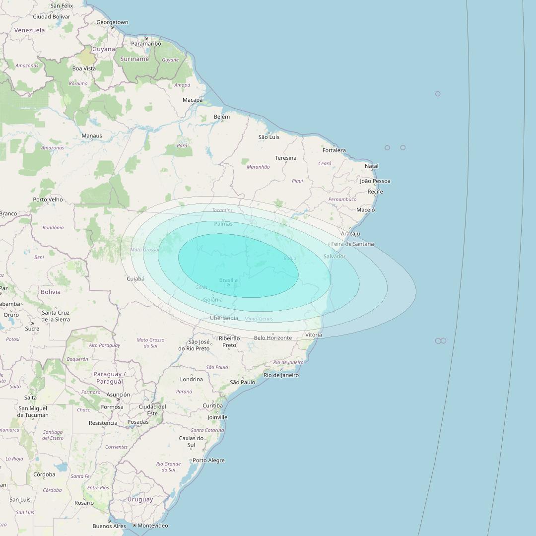 Inmarsat-4F3 at 98° W downlink L-band S181 User Spot beam coverage map